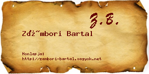 Zámbori Bartal névjegykártya